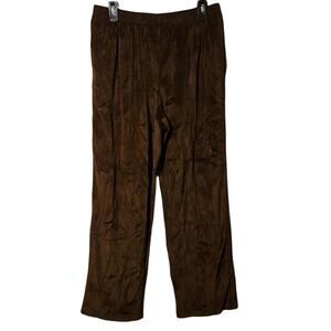 NWT Alfred Dunner 16P Dark Brown Velveteen Pull On Pants/Trousers [0179]